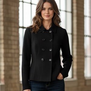 PIAZZA Sempione Black Wool Double Breasted Jacket